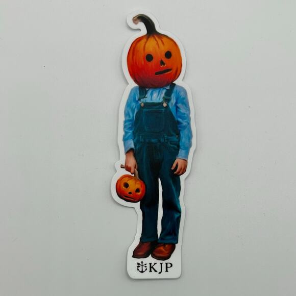 Kiel James Patrick 4 Stickers Pumpkin Jack-O-Lantern Dog in Jeep Decals Preppy - Picture 2 of 5